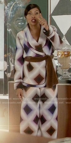 Cookie's diamond printed wrap jacket and pants on Empire