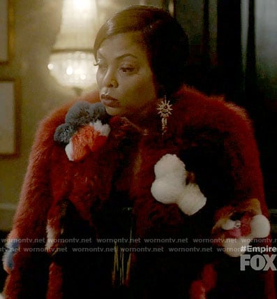 Cookie's red floral fur jacket on Empire