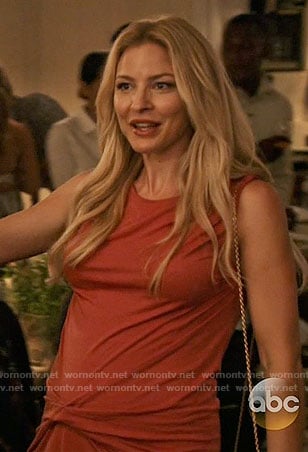 Kate's red gathered front dress on Mistresses