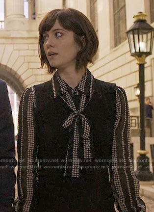 Laurel's black star print blouse on BrainDead