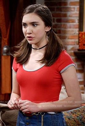 Riley's red ringer tee on Girl Meets World