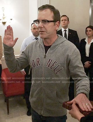 Tom's Cornell hoodie on Designated Survivor