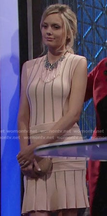 Abby's blush striped drop waist dress on The Young and the Restless