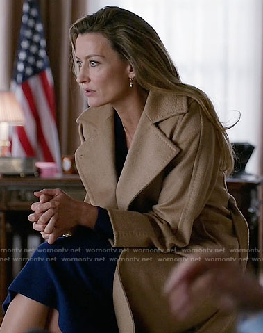 Alex's camel coat on Designated Survivor