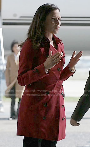 Emily's red trench coat on Designated Survivor