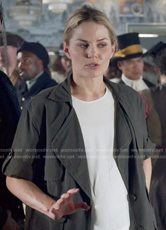 Emma's black elbow-sleeve jacket on Once Upon a Time