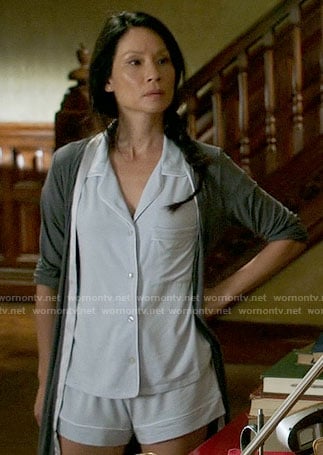 Joan's light blue short pajamas on Elementary