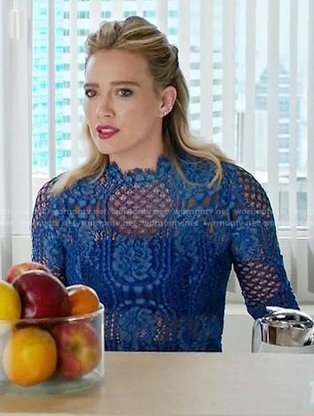 Kelsey's blue lace dress on Younger