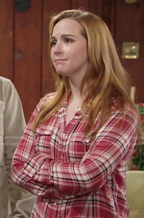 Mariah's red plaid shirt on The Young and the Restless