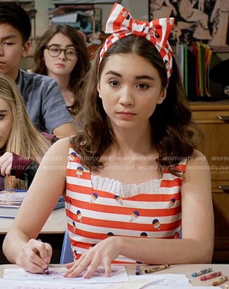 Riley's striped popsicle print dress on Girl Meets World