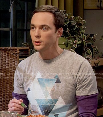 Sheldon's triangle graphic tee on The Big Bang Theory