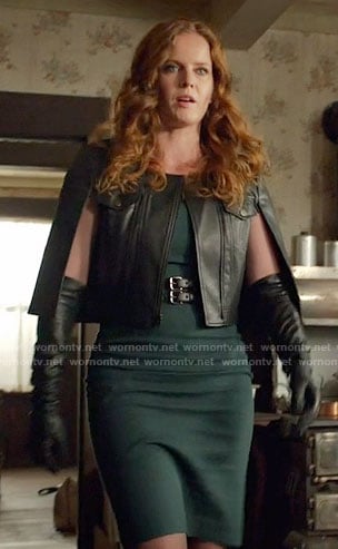 Zelena's leather caped jacket on Once Upon a Time