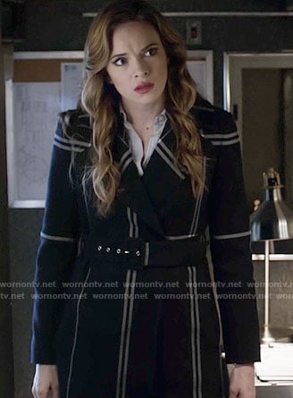 Caitlin's black plaid coat on The Flash