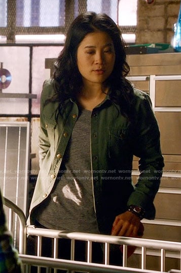 Happy's green snap front shirt on Scorpion
