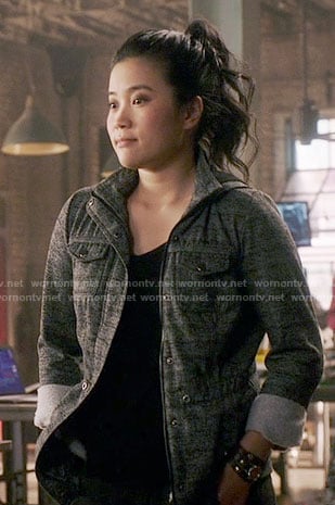 Happy's grey jacket on Scorpion