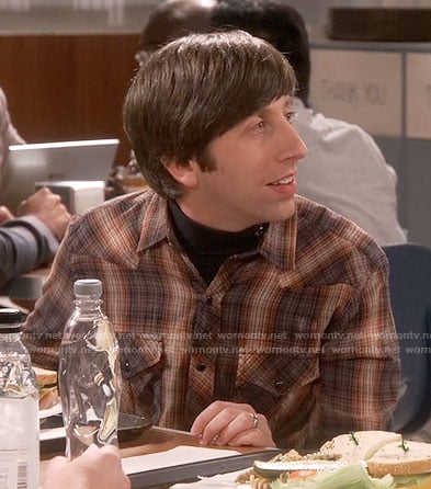 Howard's brown plaid shirt on The Big Bang Theory