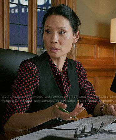 Joan's heart print blouse on Elementary