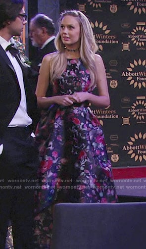 Abby's floral high-low gown on The Young and the Restless