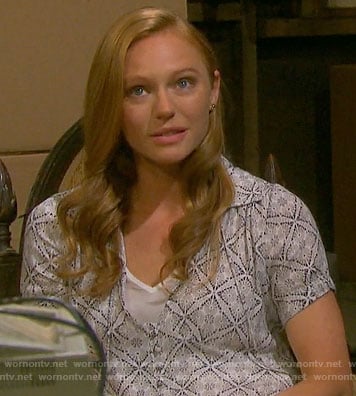 Abby's tile print dress on Days of our Lives