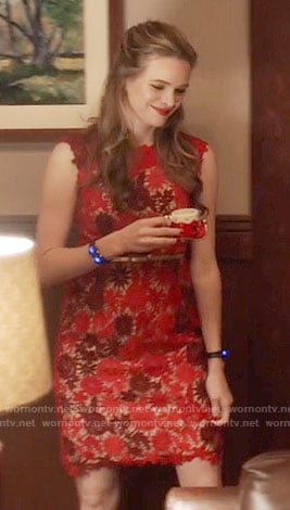 Caitlin's red lace dress on The Flash