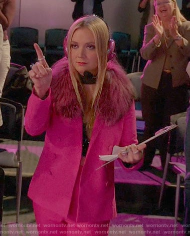 Chanel 3's pink pantsuit on Scream Queens