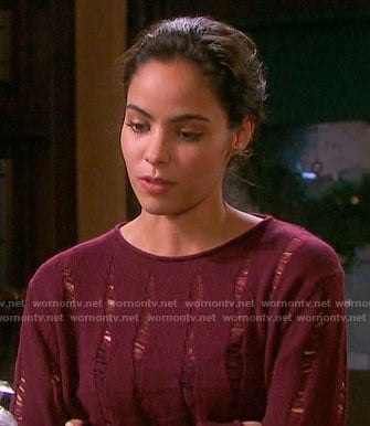 Ciara's red ripped sweater on Days of our Lives