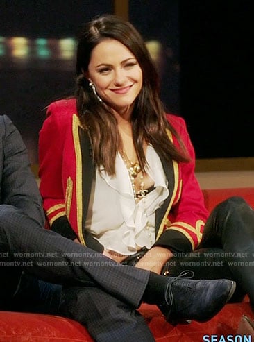 Eleanor's red military blazer on The Royals