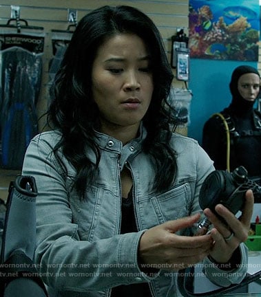 Happy's grey denim jacket on Scorpion