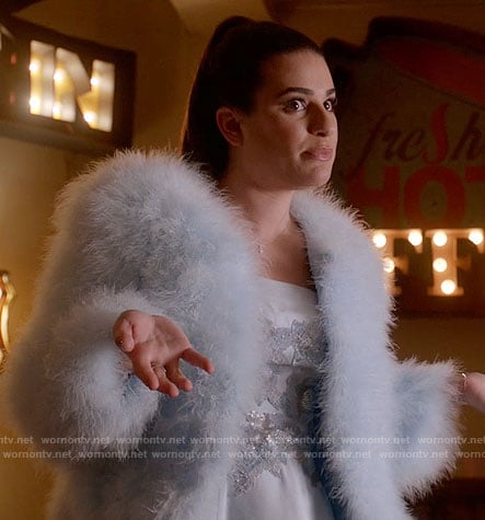 Hester's blue floral embellished dress on Scream Queens