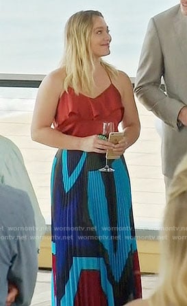 Kelsey's blue patterned maxi skirt on Younger