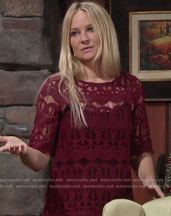Sharon's red lace top on The Young and the Restless