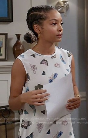 Zoey's butterfly print top on Black-ish