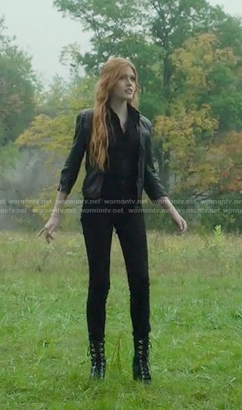 Clary's black jumpsuit on Shadowhunters