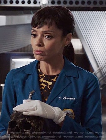 Camille's leopard print dress on Bones