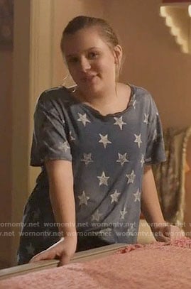 Daphne's blue star print tee on Nashville