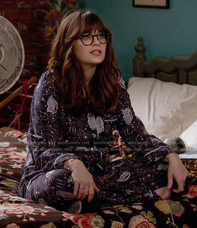 Jess's owl print pajamas on New Girl