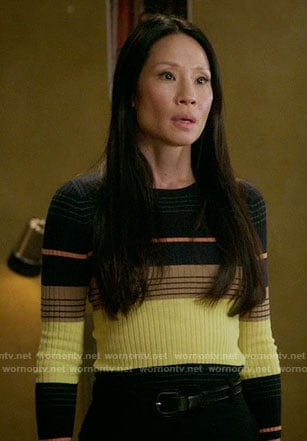 Joan's yellow striped sweater on Elementary