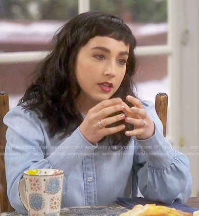 Mandy's chambray shirt on Last Man Standing