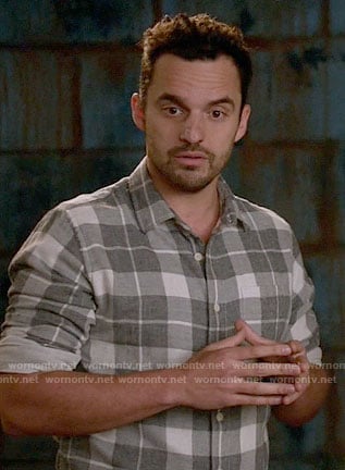 Nick's grey plaid shirt on New Girl