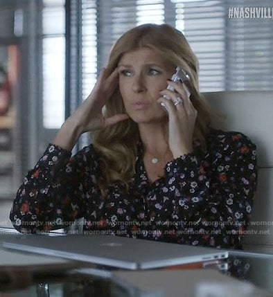 Rayna's black floral shirt on Nashville