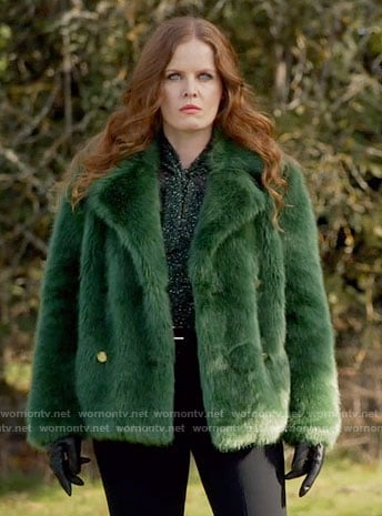 Zelena's green fur jacket on Once Upon a Time