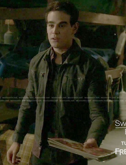 Simon's grey denim jacket on Shadowhunters