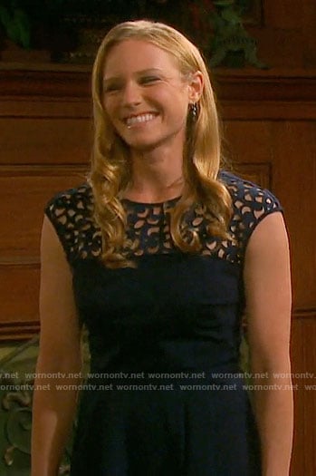 Abigail's navy illusion dress on Days of our Lives