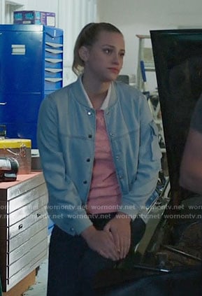 Betty's chambray bomber jacket on Riverdale