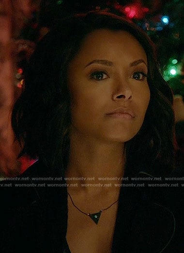 Bonnie's triangle necklace on The Vampire Diaries