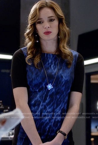 Caitlin's water print dress on The Flash