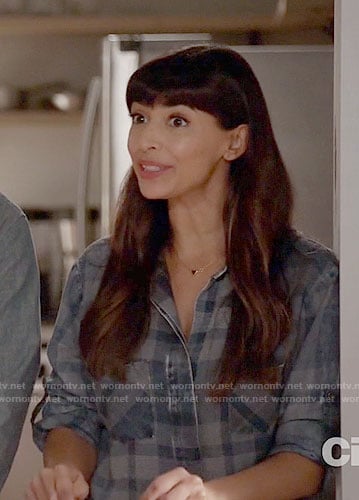 Cece's blue checked shirt on New Girl
