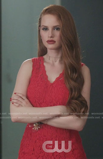 Cheryl's red lace romper on Riverdale