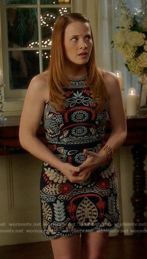 Daphne's embroidered sleeveless dress on Switched at Birth