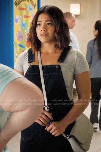 Jane's denim overall dress on Jane the Virgin